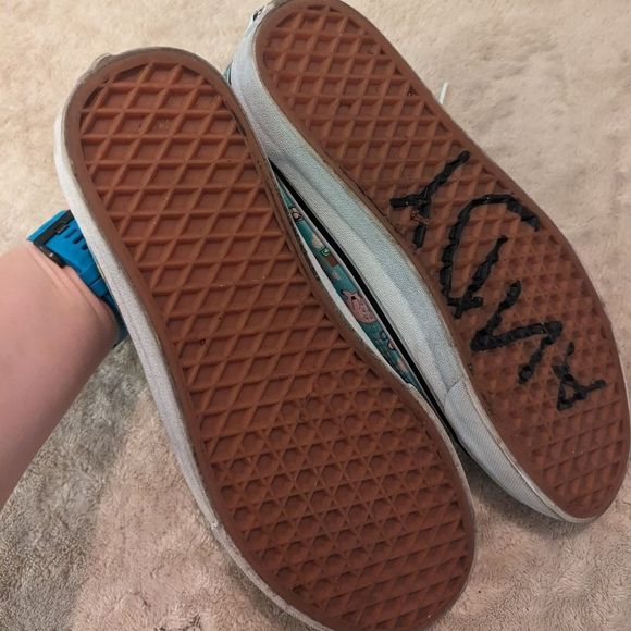 Vans Women's Shoes with Cartoon Print - Blue and White - Picture 3 of 5